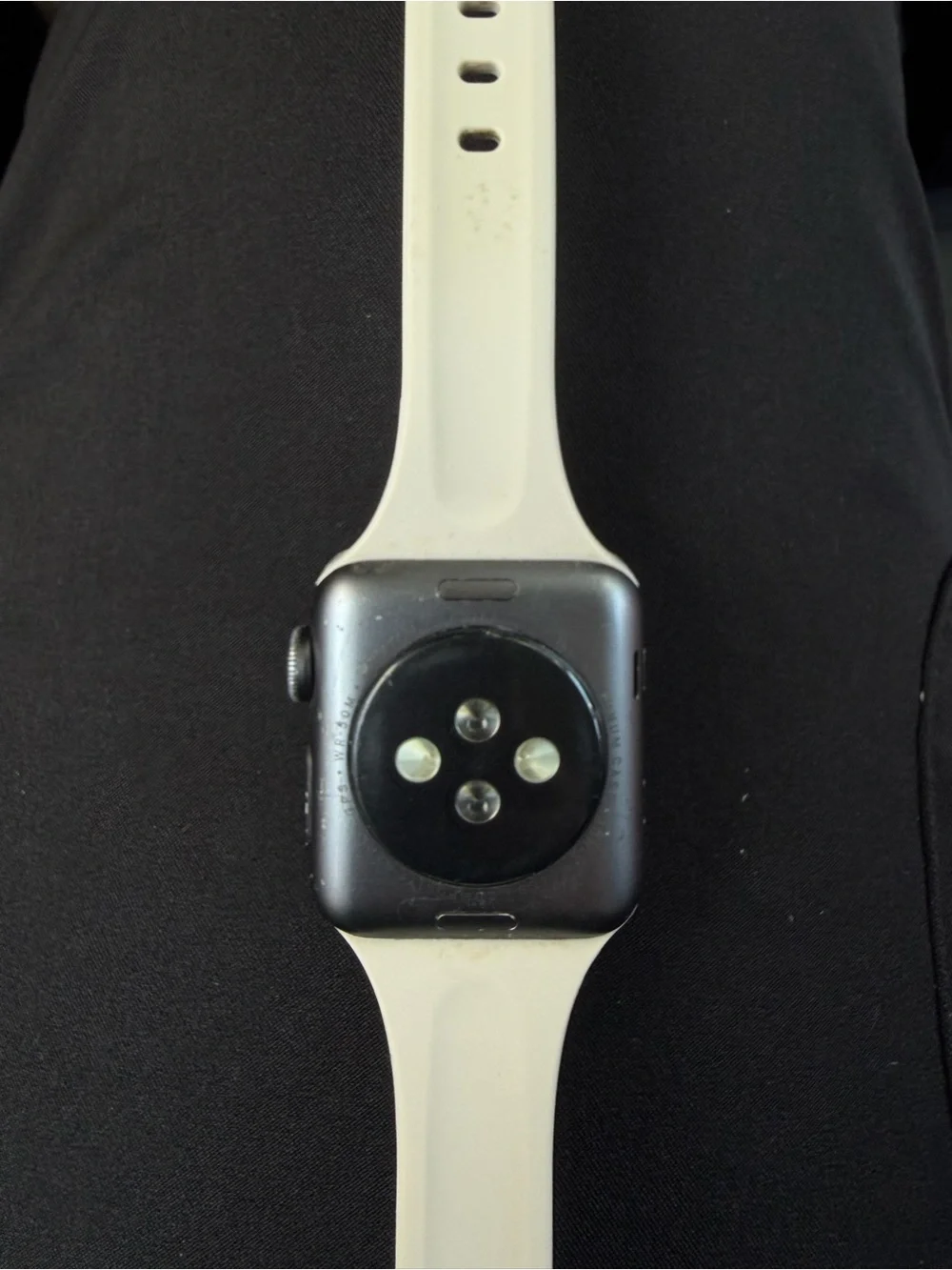 Apple Smartwatch with Light Gray Silicone Band